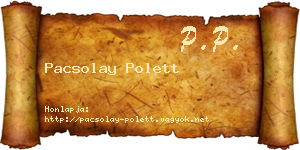 Pacsolay Polett névjegykártya